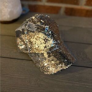 Sequin Baseball Cap - Gold Sequin Women's Hat